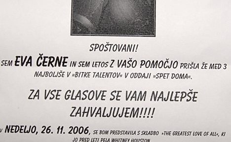 Eva Černe, ne bom glasoval zate! 1