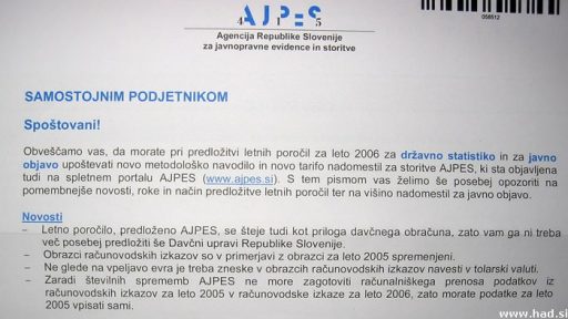 AJPES- Agencija Republike Slovenije za javnopravne evidence in storitve 1