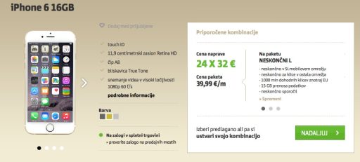 simobil - iphone 6 cena