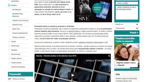 Film 50 odtenkov sive in Abanka Visa kartica