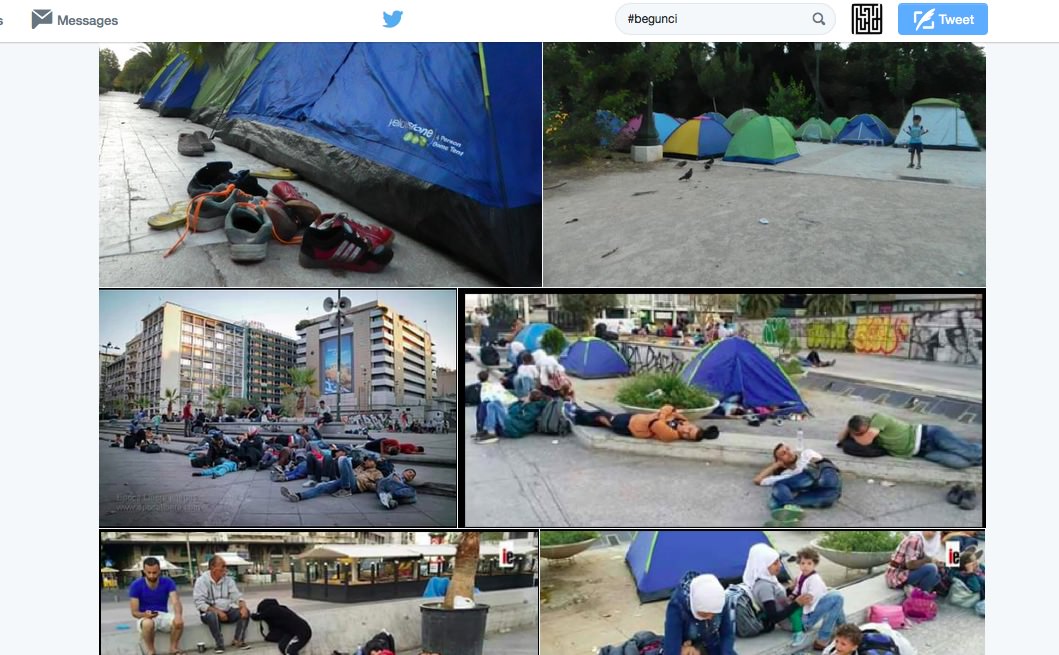 begunci in twitter