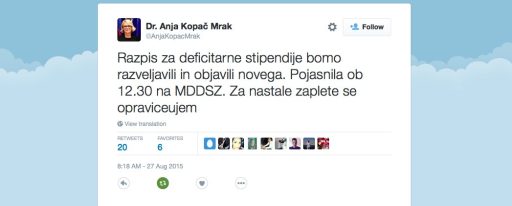 Kdor prvi pride, prvi melje / razpis za deficitarne štipendije