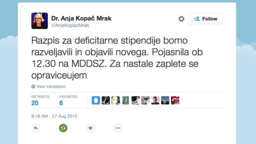 Kdor prvi pride, prvi melje / razpis za deficitarne štipendije