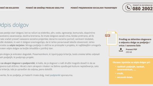 Odpis dolgov informacije in obrazci / paketpomoci.si