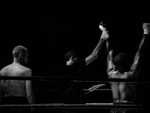 Black And White Sport Fight Boxer