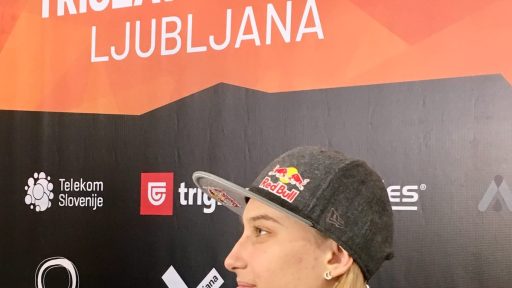 Triglav The Rock Ljubljana 25. maj Kongresni trg Ljubljana Janja Garnbret in Jernej Kruder v Bolder sceni 7