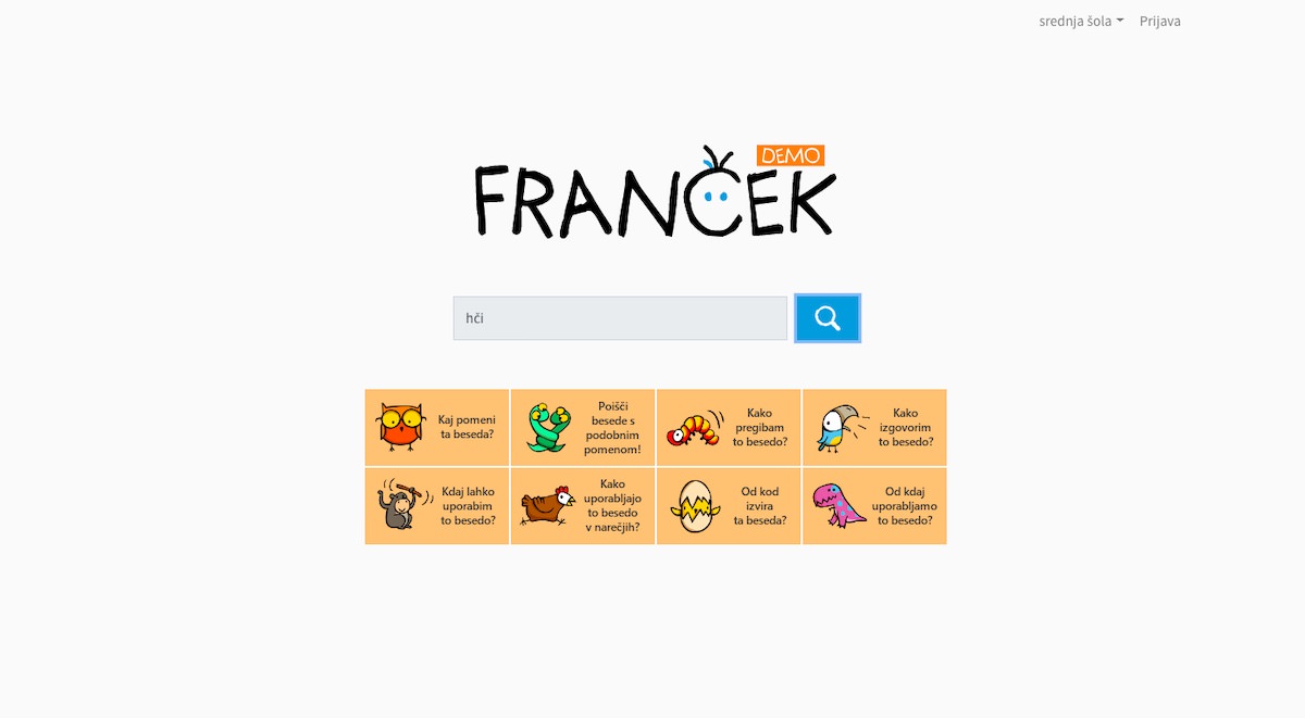 Francek slovar slovenskega jezika za otroke Francek slovar slovenskega jezika za otroke
