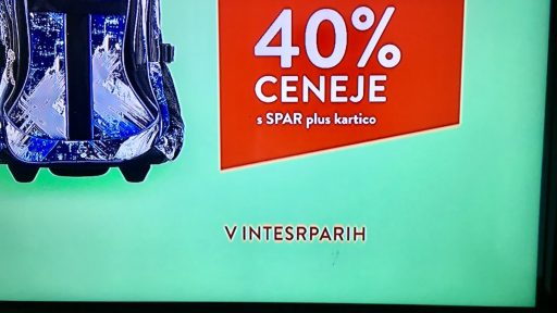 Interspar je Intesrparih napacno poimeovanje v TV oglasu