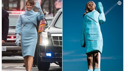 Leseni kip Melanie Trump ponesel ime Slovenije v svet Melania Trump kot Smrketa avtor Ales Zupevc1