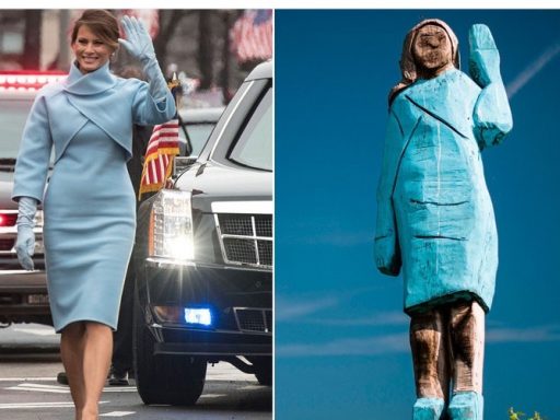 Leseni kip Melanie Trump ponesel ime Slovenije v svet Melania Trump kot Smrketa avtor Ales Zupevc1
