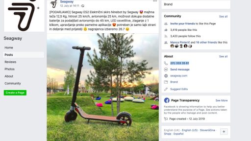 Nateg Segway na Facebooku podarja elektricni skiro Ninebot by Segway ES2