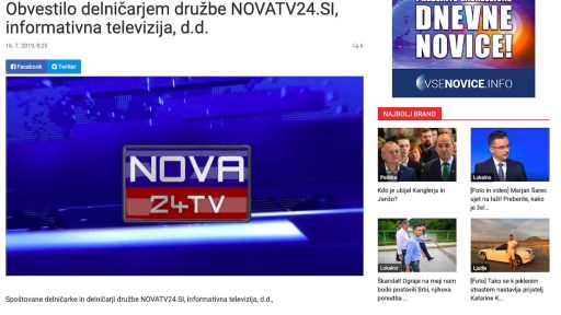 Ste delnicar druzbe NovaTv24.si delnice lahko zastonj podarite druzbi