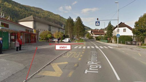 Zavijanje v Kisovcu mimo avtobusne postaje