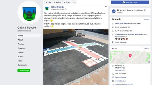 Obcina Trbovlje ima na igriscu za OS Ivana Cankarja veliko svastiko za igro clovek ne jezi se
