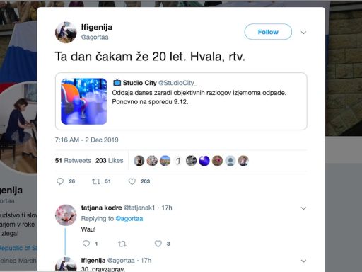 Ko se desnica navdusuje ker je odpadla oddaja Studio City in Janez Janša to vsecka