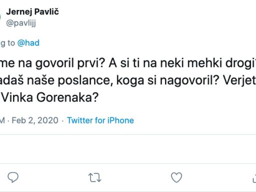 Jernej Pavlic generalni sekretar stranke SAB me na tviterju sprasuje A si ti na neki mehki drogi