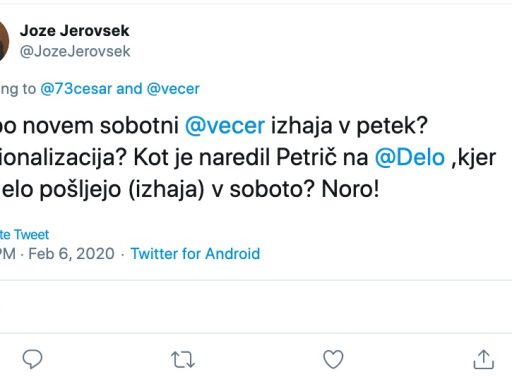 Ko Joze Jerovsek ne ve da je jutri drzavni praznik.
