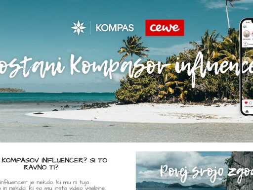 Postani Kompas influencer za eno Cewe foto knjigo in Kompasov bon za 50 evrov