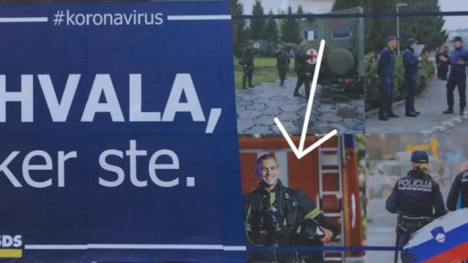 SDS se na billboardih zahvaljuje z gasilcem v ruski uniformi1