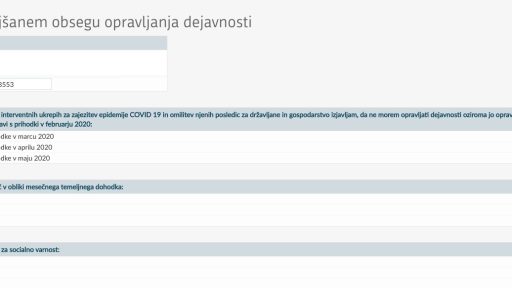 eDavki NF COVID19 1 Izjava o zmanjsanem obsegu opravljanja dejavnosti