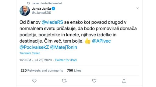 Janez Jansa Aleksandra Pivec influensar