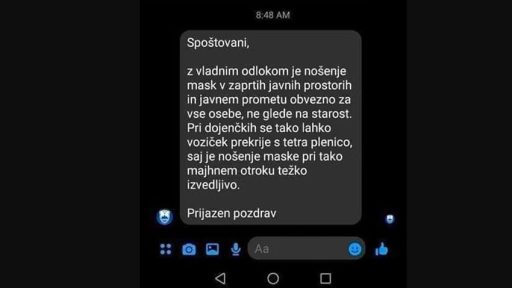 Vlada RS svetuje pokrivanje dojenckov s tetra plenico