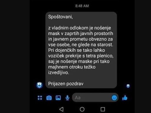 Vlada RS svetuje pokrivanje dojenckov s tetra plenico