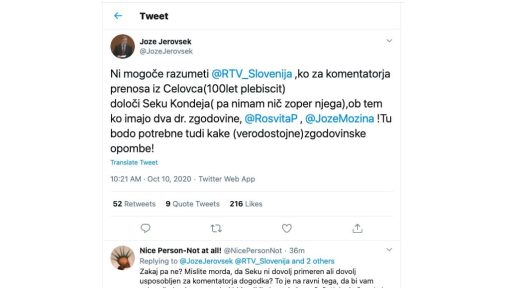 Joze Jerovsek rasist