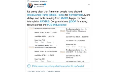 Janez Jansa Donald Trump twitter