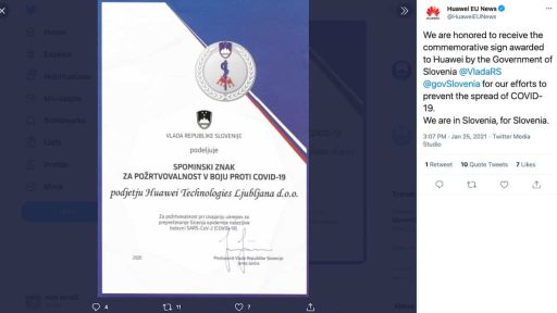 huawei janez jansa spominski znak