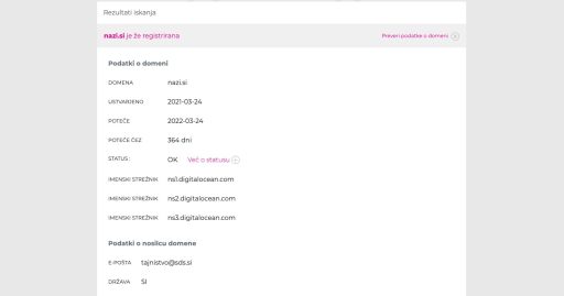 nazi.si sds domena