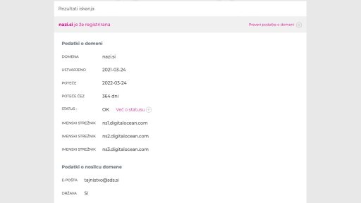 nazi.si sds domena