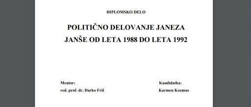 Karmen Kozmus Ferjan nova poslanka SdSa je napisala diplomsko nalogo o Janezu Jansi