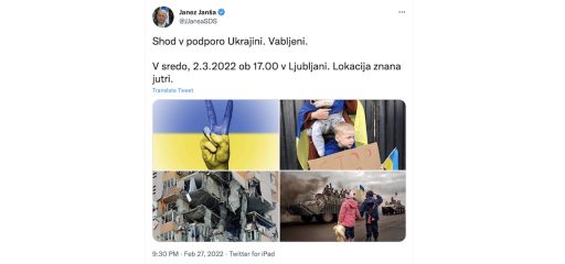 janez jansa shod za ukrajino