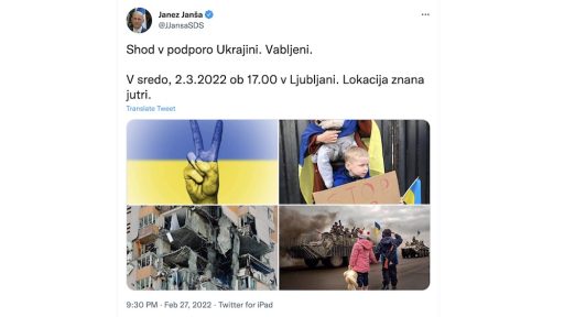 janez jansa shod za ukrajino