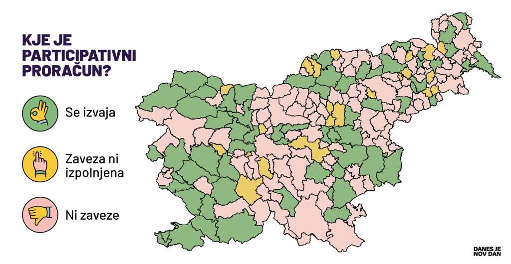 Na spletnem mestu kampanje “Kje je participativni proračun?” lahko obiskovalci s pomočjo interaktivnega zemljevida preverijo, kateri župani so izpolnili svojo obljubo Na spletnem mestu kampanje “Kje je participativni proračun?” lahko obiskovalci s pomočjo interaktivnega zemljevida preverijo, kateri župani so izpolnili svojo obljubo