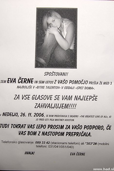 Eva Černe, ne bom glasoval zate! 1