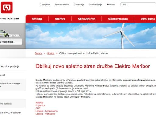 Elektro Maribor - natečaj za novo spletno stran družbe Elektro Maribor