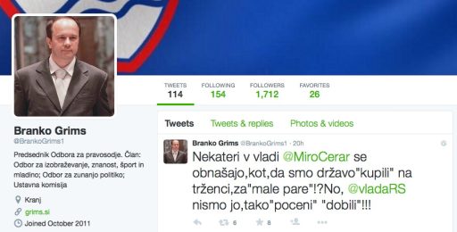 Slovenščina in mag. Branko Grims na Twitterju