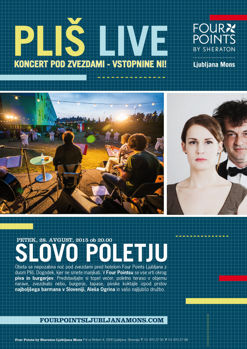 Pivo, burgerji in Pliš / 28.8.2015 / 20.00 / Four Points by Sheraton Ljubljana Mons