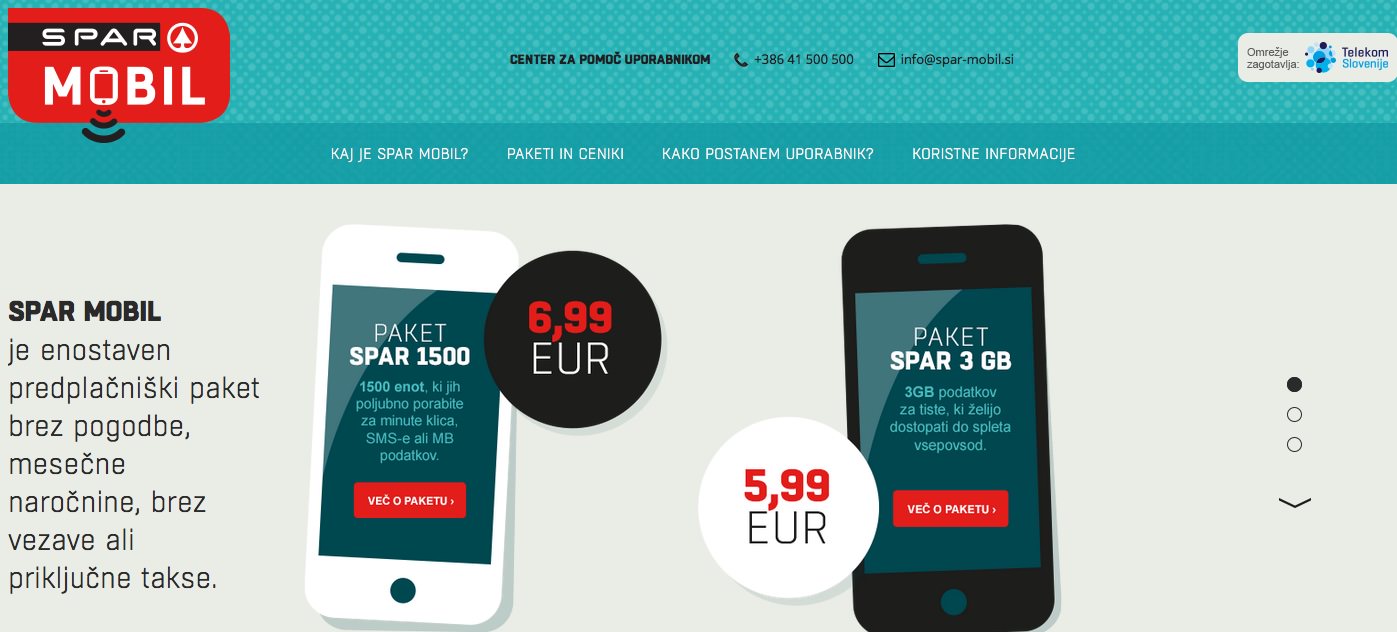 Spar Mobil – predplačniška mobilna telefonija