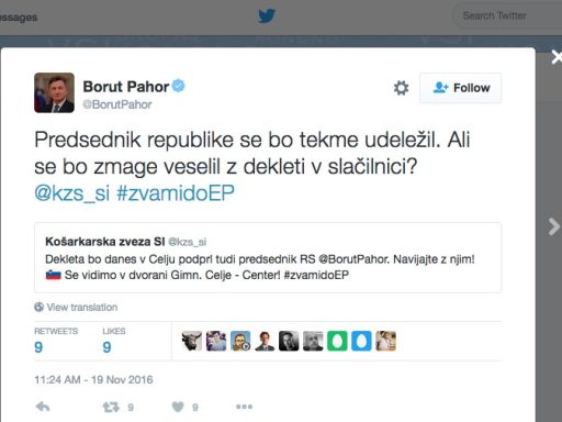 Borut Pahor / Ali se bo zmage veselil z dekleti v slačilnici?