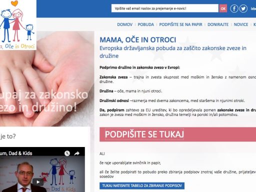 Evropska državljanska pobuda: Mama, oče in otroci