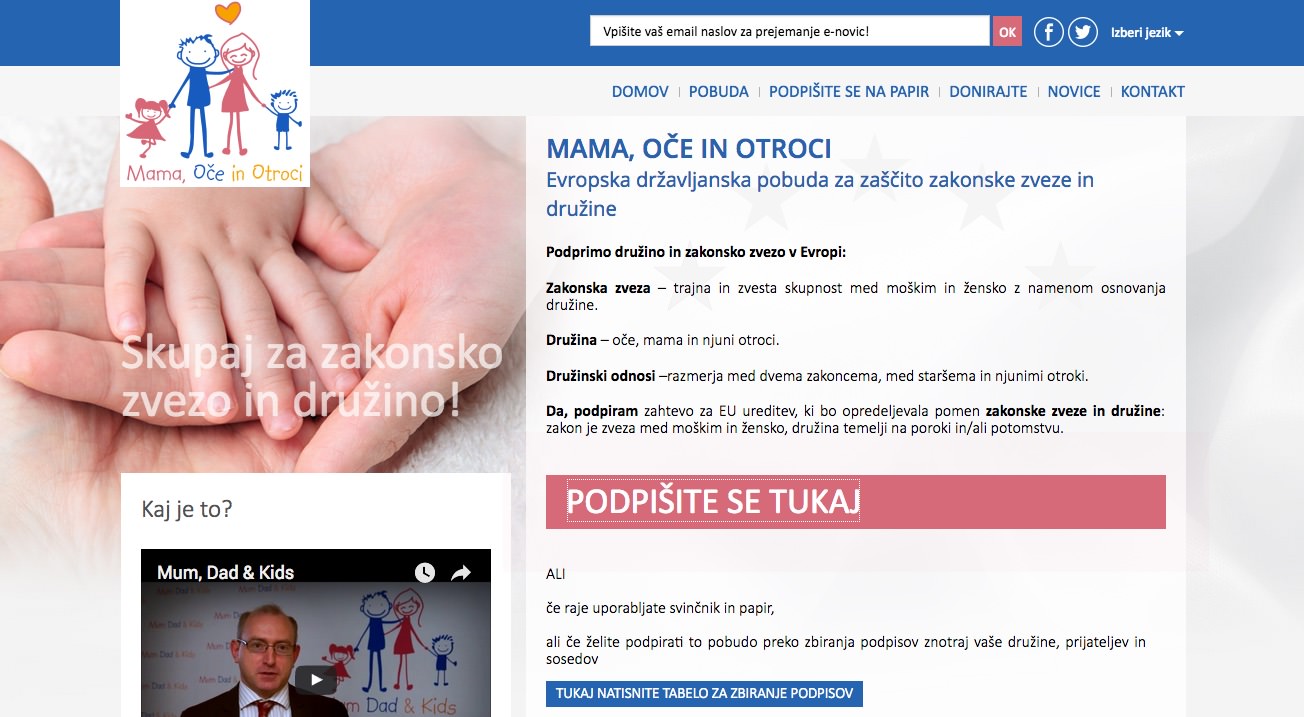 Evropska državljanska pobuda: Mama, oče in otroci