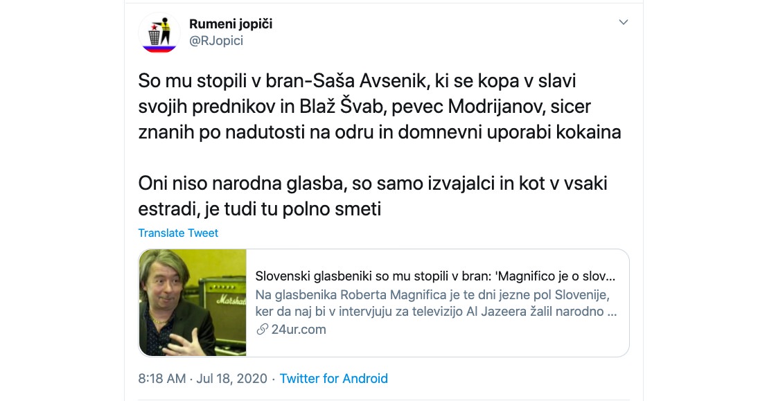 Rumeni jopici Magnifico Modrijani