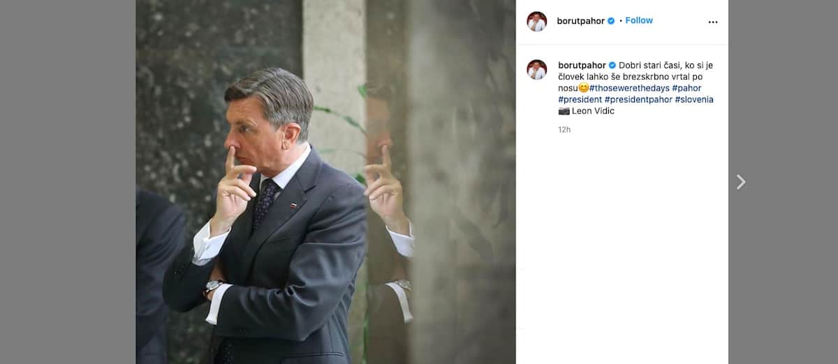 Borut Pahor vrtanje po nosu