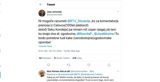 Joze Jerovsek rasist