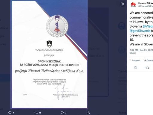 huawei janez jansa spominski znak