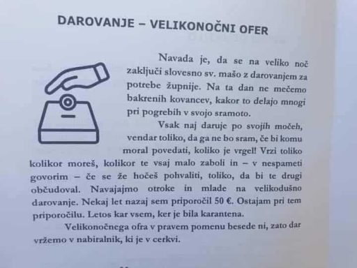 darovanje velikonocni ofer