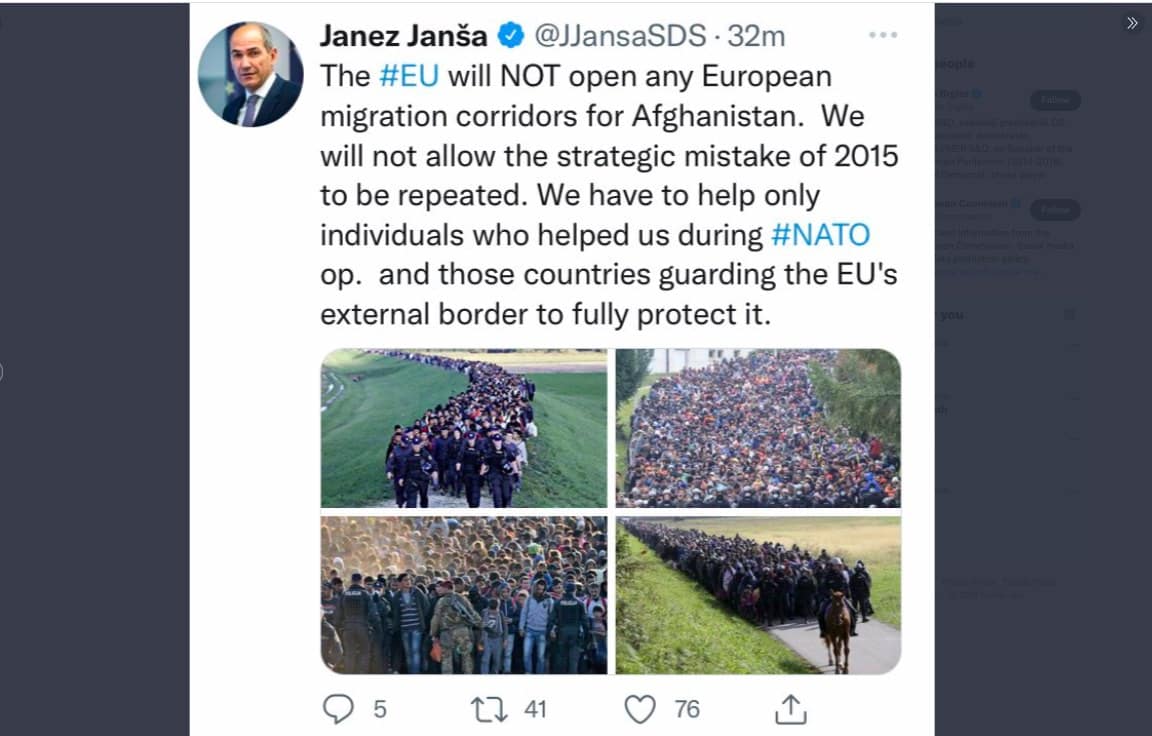janez jansa eu afganistan